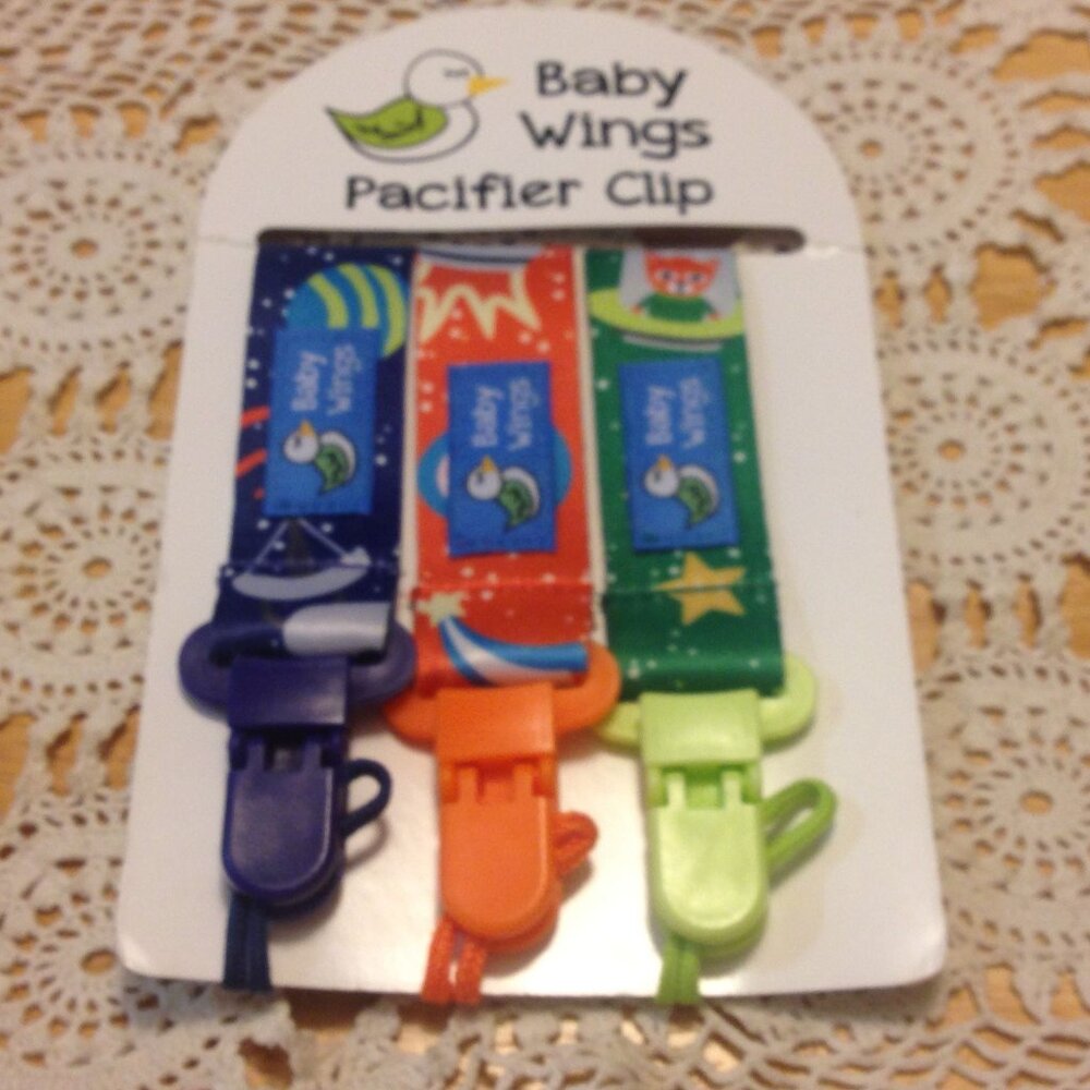 Pacifier Clips, Baby Wings, set of three